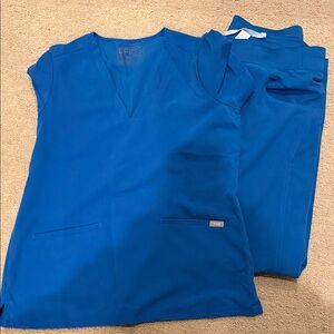 Figs Royal Blue Women's Scrub Set